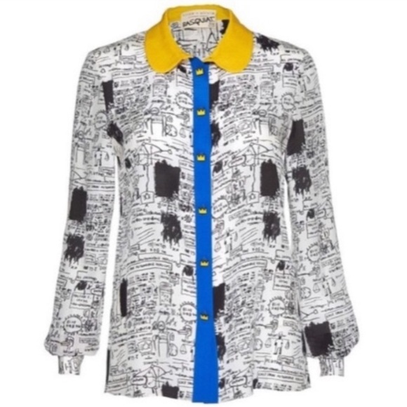Alice + Olivia Tops - Alice and Olivia X Basquiat RARE “Gary Graffiti Blouse”